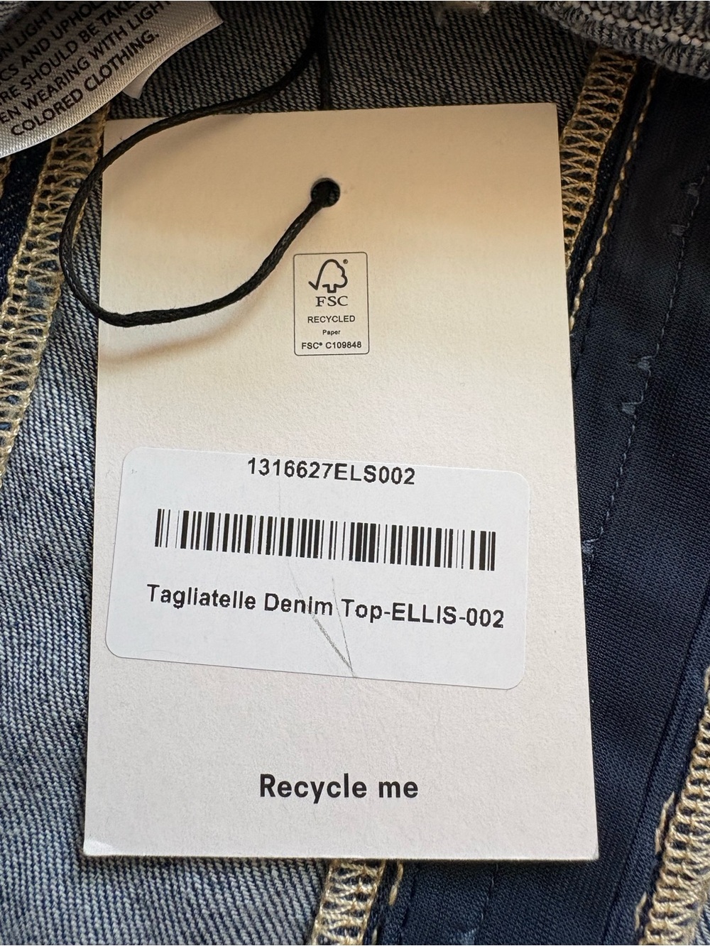 NWT Reformation Tagliatelle Denim Corset Top Blue Women's 2 - Picture 7 of 9